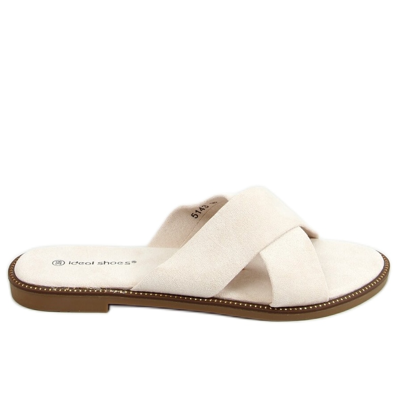 BM Alyson Beige naisten ristinmuotoiset tossut