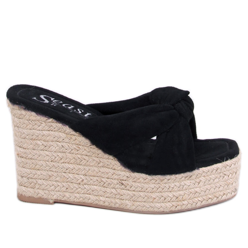 BM Nikni Black espadrille-kiila sandaalit musta