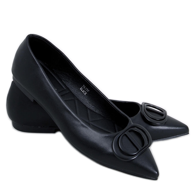 Falana Black Mantel Toe Ballet Flats musta