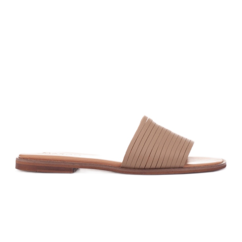 Marco Shoes Nahkaiset tossut beige