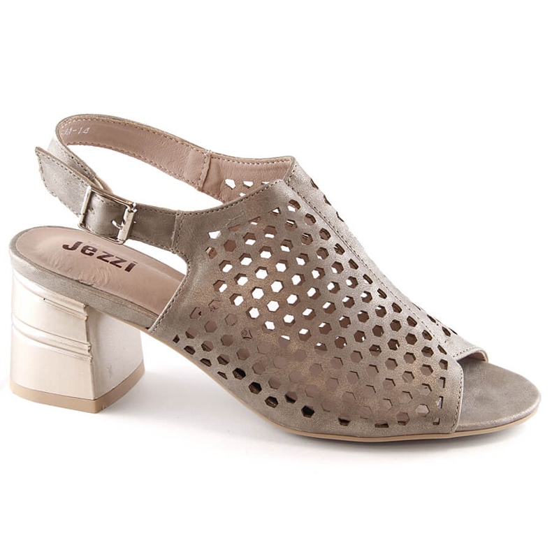 Naisten harjakattoiset kultaiset korkeakorkoiset sandaalit Jezzi MR1954A-14 kultainen