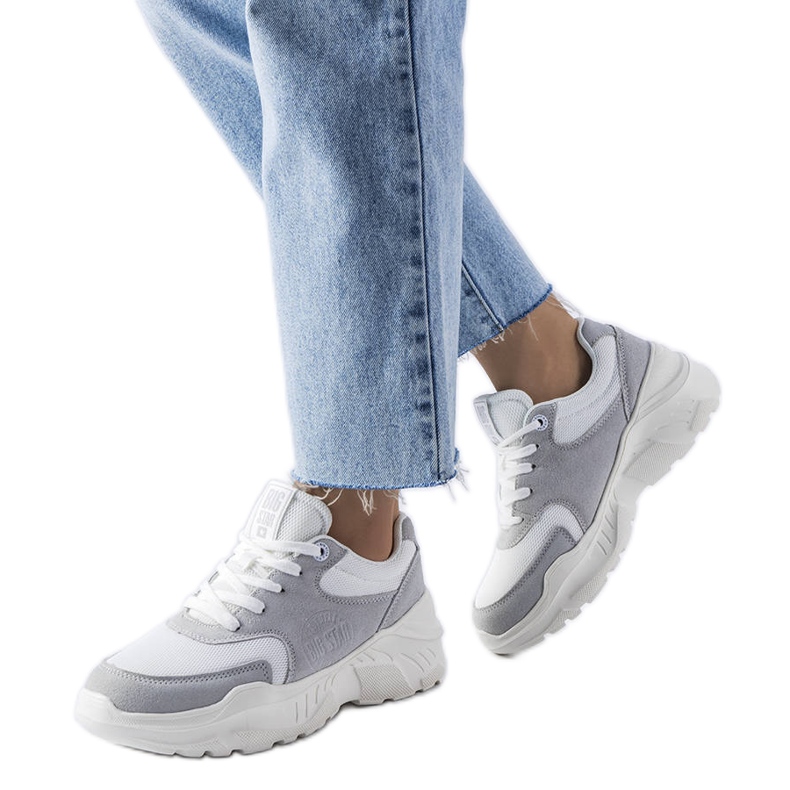 Big Star JJ274A112 valkoiset ja harmaat tennarit valkoinen