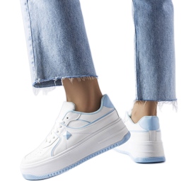 Valkoiset ja siniset lenkkarit Lepage-alustalla valkoinen