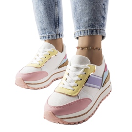 Langin vaaleanpunaiset tennarit, joissa on glittersisäkkeet vaaleanpunainen