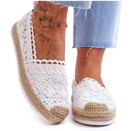 FE1 Lace Slip-On Espadrilles White Blanco valkoinen