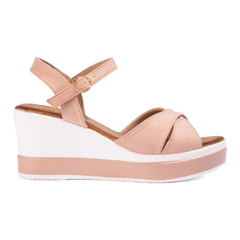 Naisten vaaleanpunaiset mokkanahkasandaalit Shelovet vaaleanpunainen