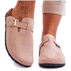 FJ1 Suede sandaalit Cork Platform Beige Vellma
