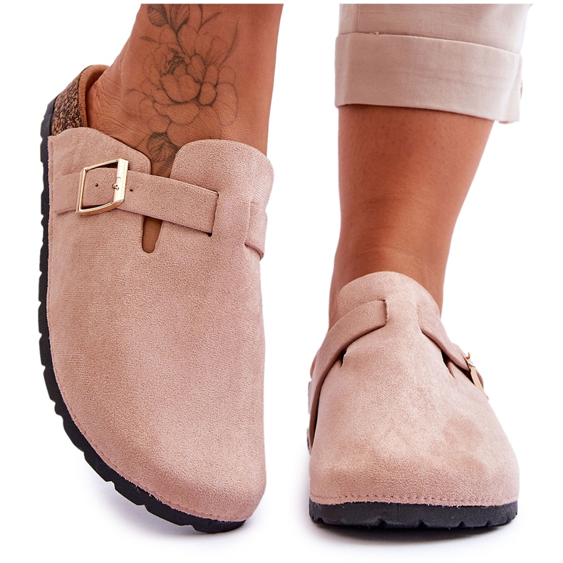 FJ1 Suede sandaalit Cork Platform Beige Vellma