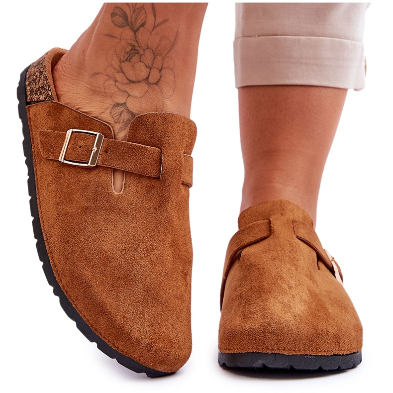 Camel Vellma Suede Cork Platform -tossut ruskea