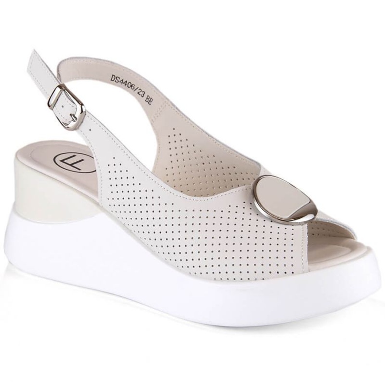 Filippo nahkaiset kiila sandaalit W DS4406 beige valkoinen