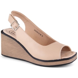 Mukavat nahkaiset kiila sandaalit Filippo W DS4508 beige