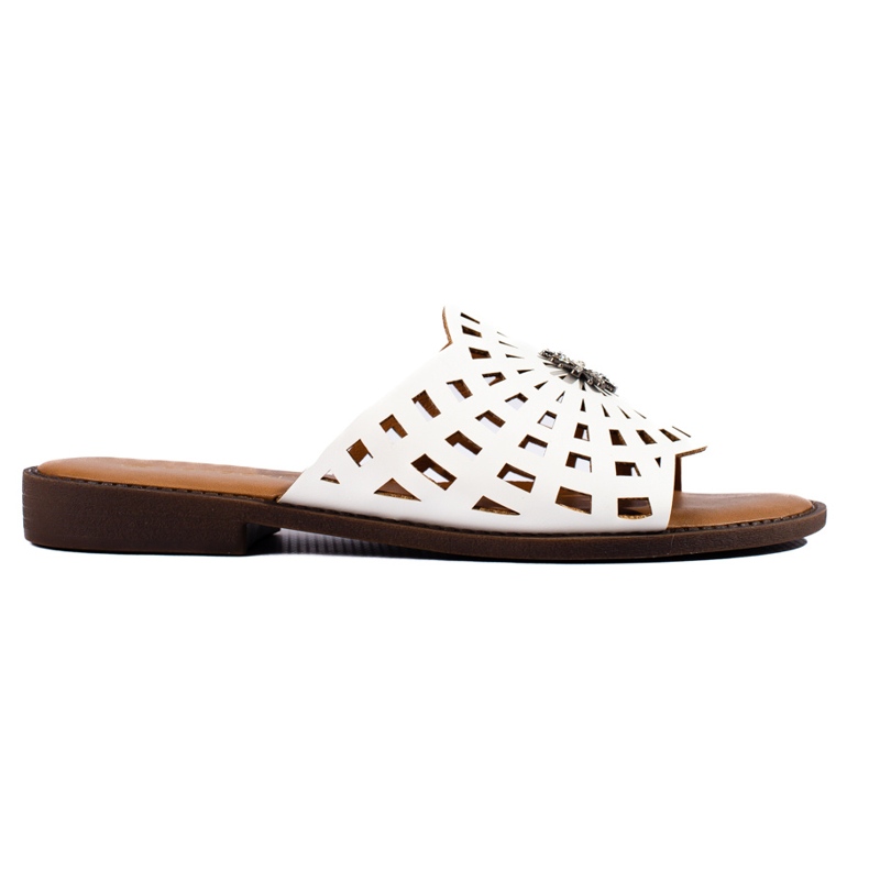 W. Potocki Naisten harjakattoiset valkoiset tossut Potockilta valkoinen