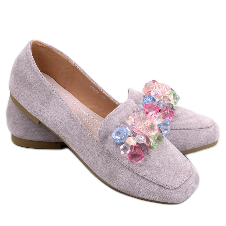 Deley Grey helmillä koristellut loaferit harmaa