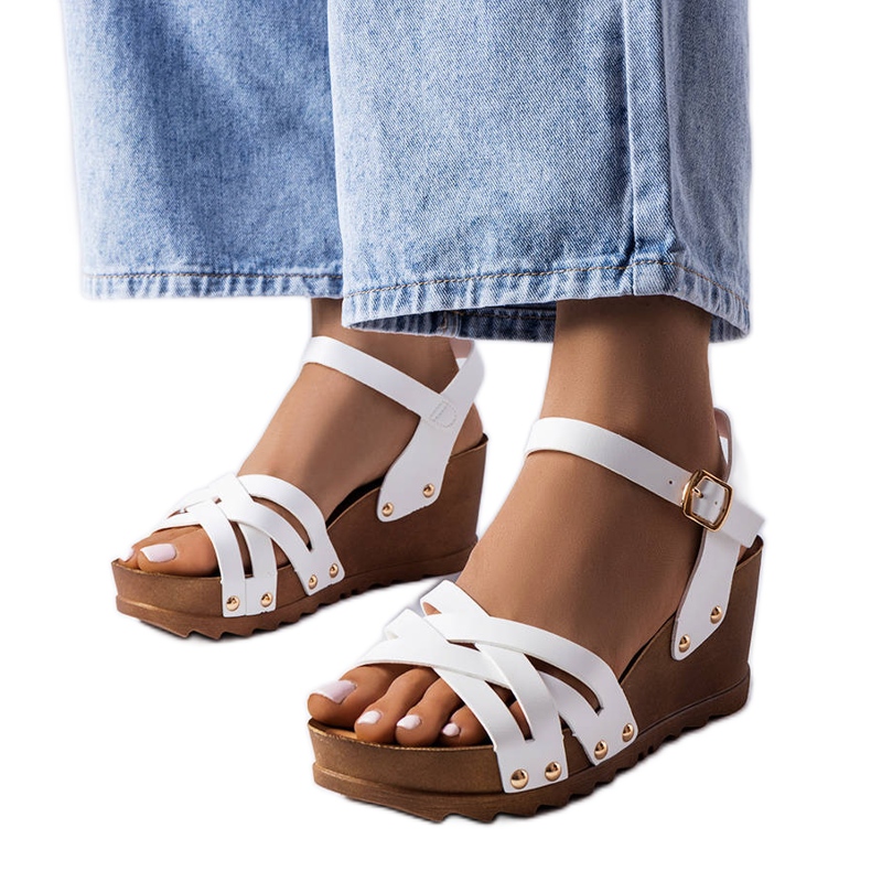 BM Audricin valkoiset kiila sandaalit valkoinen