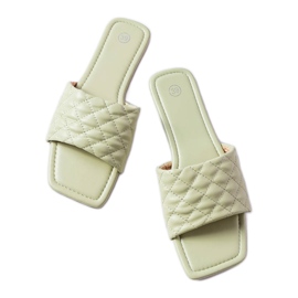 Labrien vihreät elegantit tossut tikkauksella