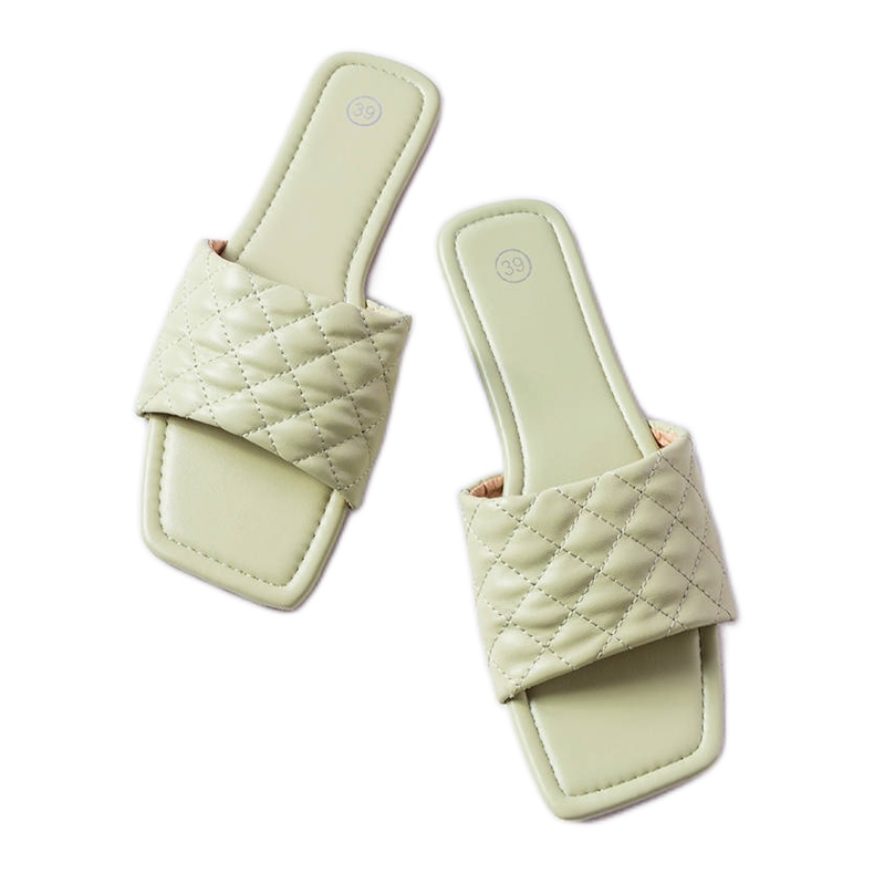 Labrien vihreät elegantit tossut tikkauksella