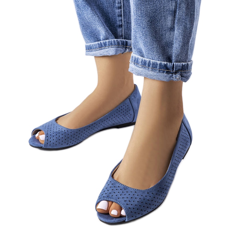 Agaten laivastonsiniset harjakattoiset balerinat sininen