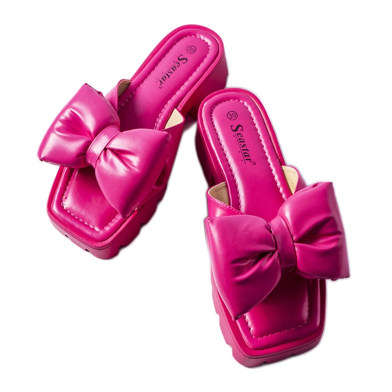 Seastar Bossén fuksiatossut traktoripohjilla vaaleanpunainen