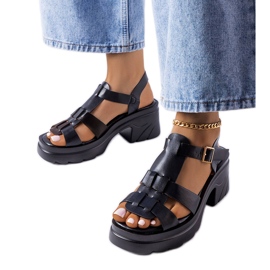 Sunset mustat korkokengät sandaalit