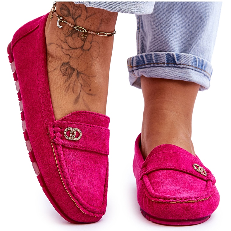 Castelo Fuchsia Mokkanahka Slip-On Loafers vaaleanpunainen