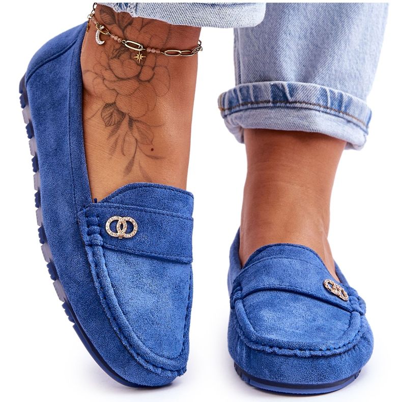 Castelo Blue Suede Slip On Loafers sininen