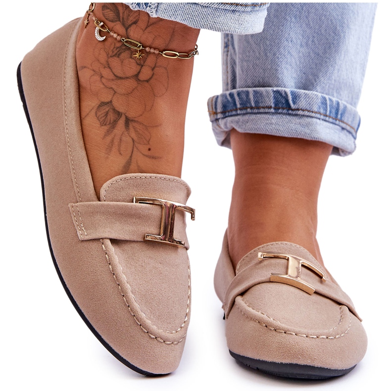 Carly Vaaleanbeige Classic Slip On Loafers