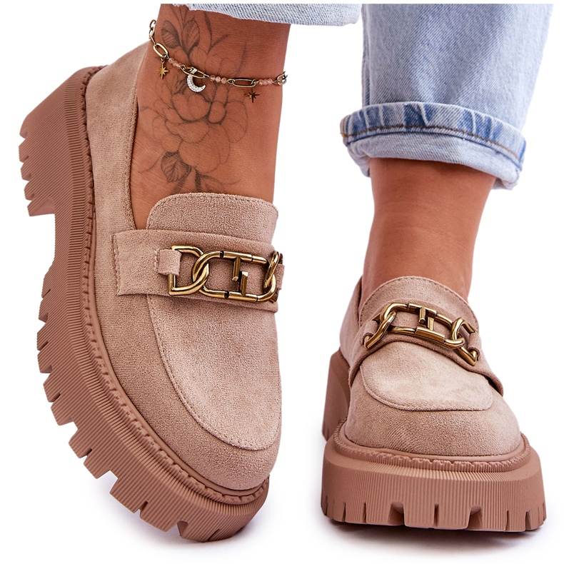 Naisten mokkahousut Beige Larey