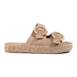 Naisten beige Shelovet-soljen liukusäätimet