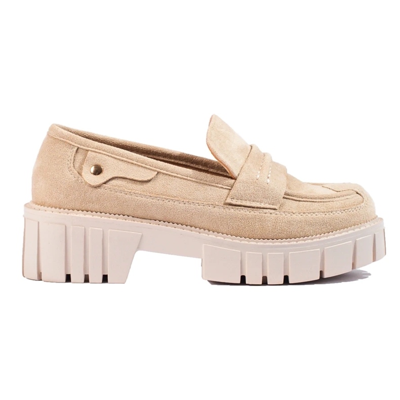 Naisten beige-mokkanahka Shelovet-loaferit