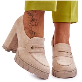 Vinceza Elegantti mokkanahkakorkokengät beige Mintore