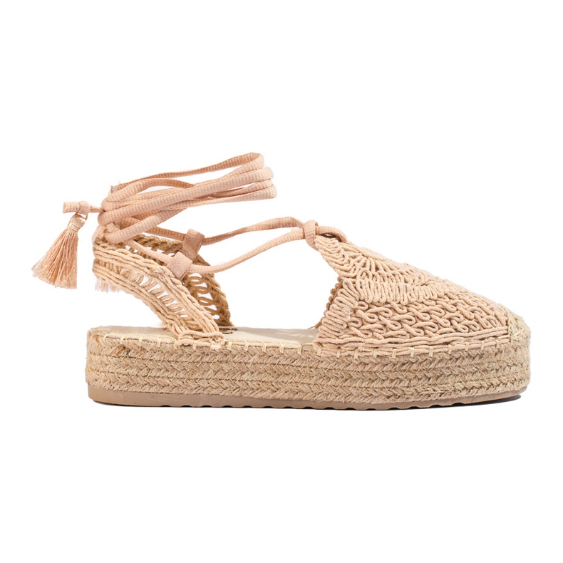 Shelovetin tummanbeiget boho-espadrillit