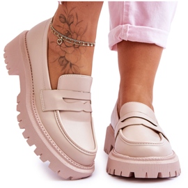 Riverside Beige Nahkainen Slip-On Loaferit