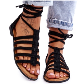 FC3 Naisten mokkanahkaiset roomalaiset sandaalit, musta Semper FC3 Naisten mokkanahkaiset roomalaiset sandaalit, musta Semper