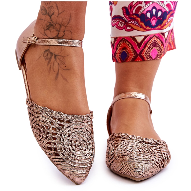 FM1 Tyylikkäät naisten sandaalit litteät Rose Gold Sheia kultainen