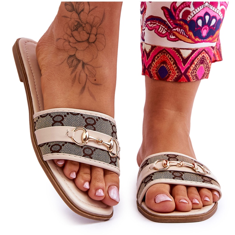 Klassiset litteät korkokengät beige Marlene