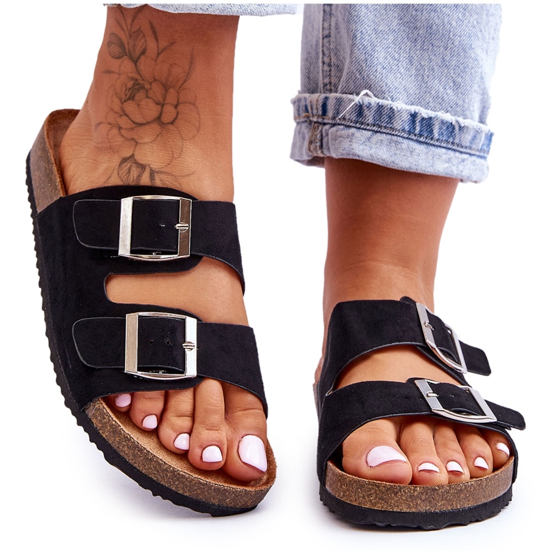 FB1 Naisten mustat Destino-sandaalit