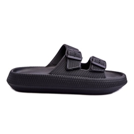 Naisten vaahtomuovitossut raidoilla Musta Sharmen