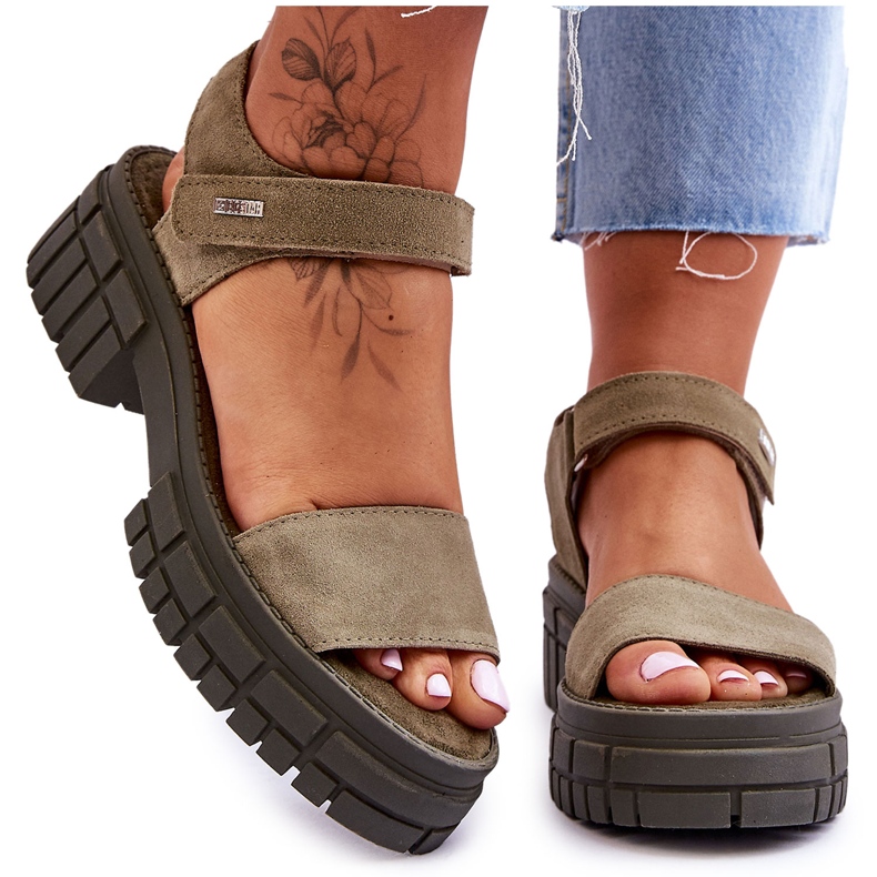 Naisten Big Star Suede sandaalit LL276033 Vihreä