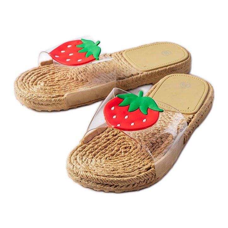 Läpinäkyvät tossut Foddie-koristeella väritön