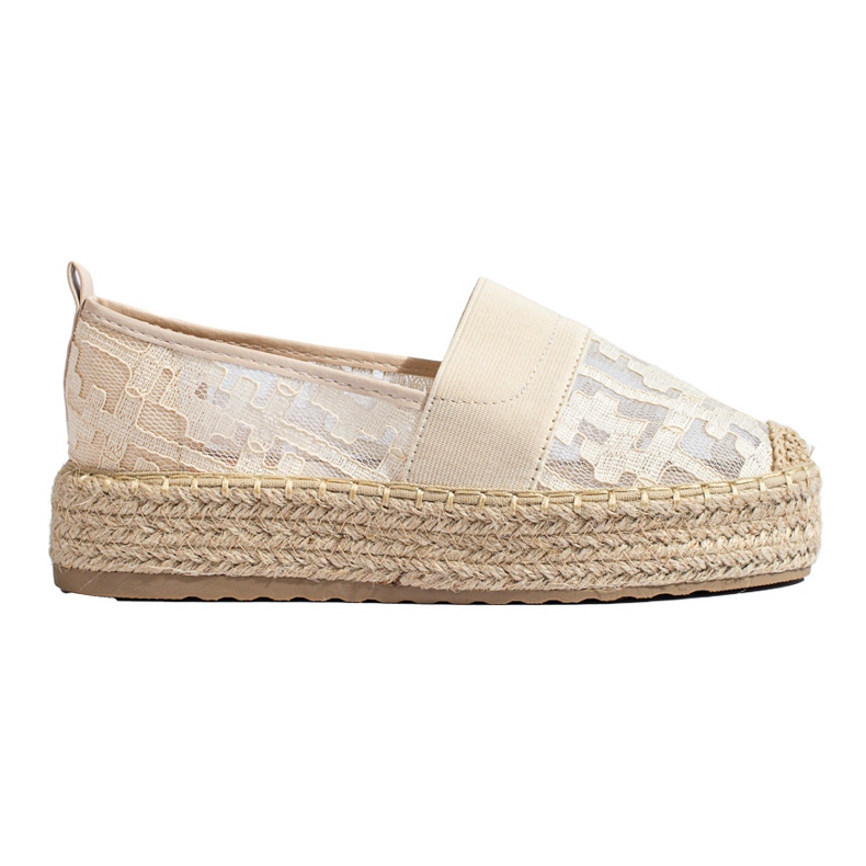 Pitsiespadrillit Shelovet-tasolla mustat beige