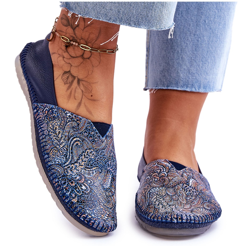 Naisten nahkaballerinat Maciejka 01930-103 tummansininen