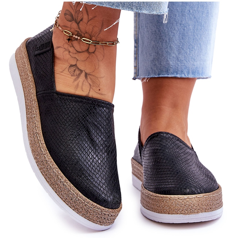 Nahkainen Espadrilles Loafers Big Star LL276002 Musta