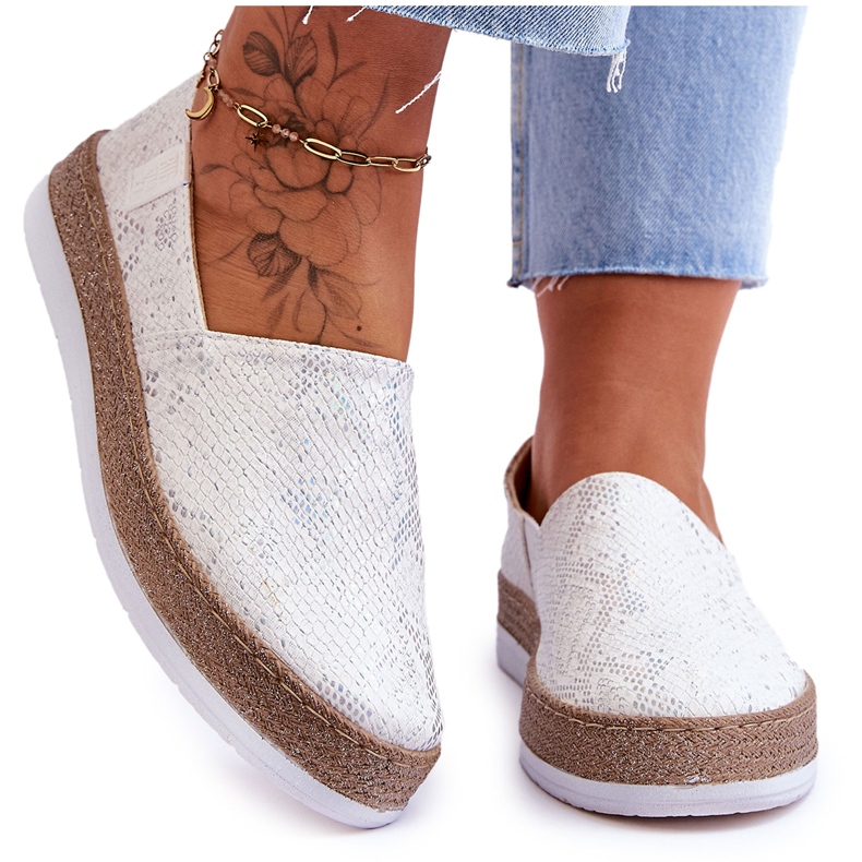 Nahkainen Espadrilles Loafers Big Star LL276004 Valkoinen