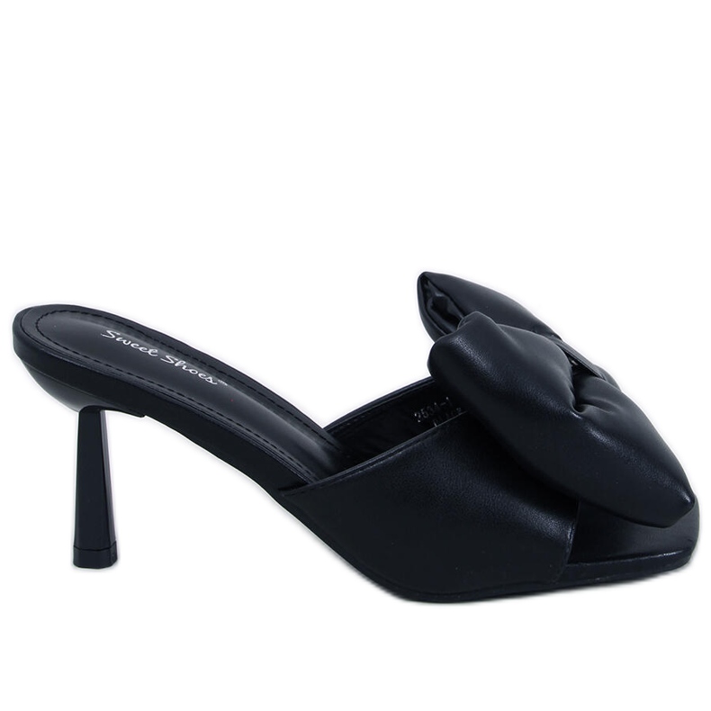 Ellie Black Bow Stiletto Heel sandaalit musta
