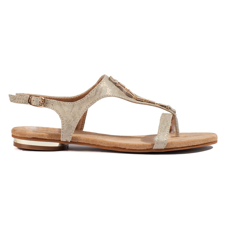 Kultaiset Shelovet litteät sandaalit kultainen