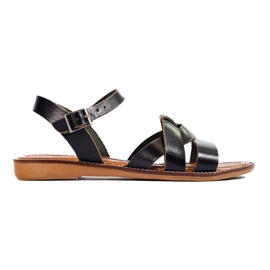 W. Potocki Naisten nahkasandaalit Potocki musta