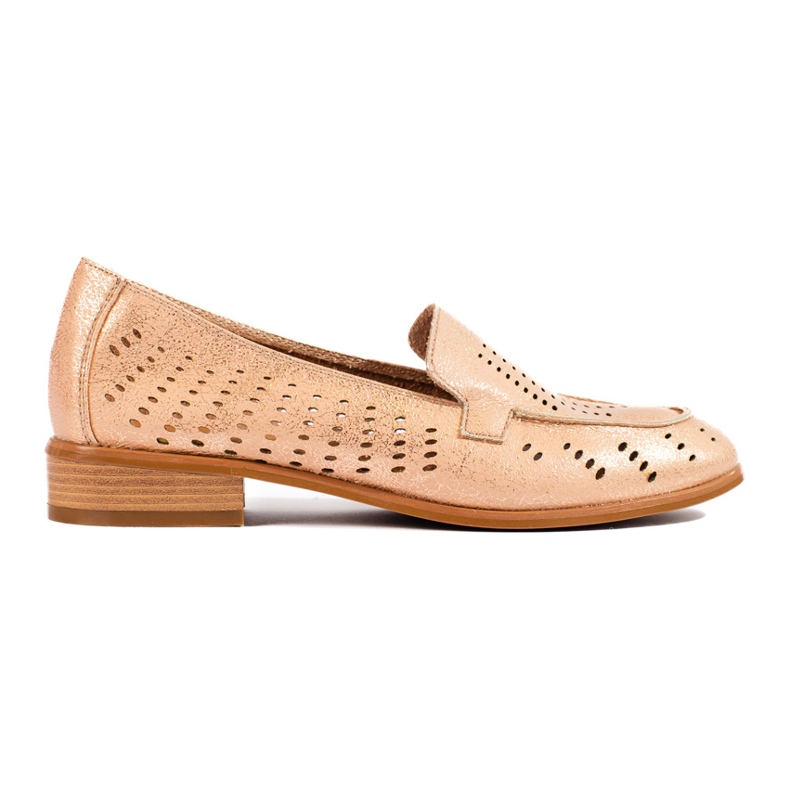 SHELOVET Naisten kultaiset harjakattoiset kengät Potocki beige