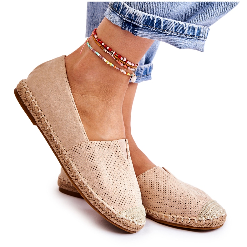 PG1 Naisten Slip-on mokkanahka Espadrilles Beige Corry
