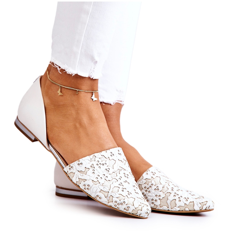 Tyylikkäät nahkaballerinat Laura Messi 1110 beige