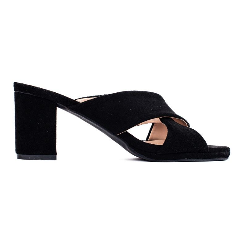 Shelovetin mustat mokkanahkaiset tossut